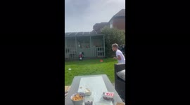 ''Great Save!' Boy nails younger brother in the head with a soccer ball 
'