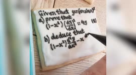 UK maths teacher wishes her students good luck before exams by baking algebra biscuits