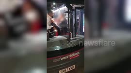 Shocking footage shows vile thugs viciously attacking and abusing a bus driver in Birmingham