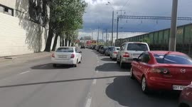 Fuel war crisis at gas stations in Ukraine