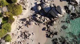 Aerial view of Clifton Beach and Camps Bay in Came Town, South Africa