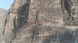 Aerial Taoist Group Light Cave In Zhangjiakou, Hebei, China