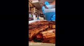 Craftsman creates beautiful wood and resin hybrid side table