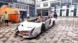 Students in China test drive replica Lamborghini they built for college project