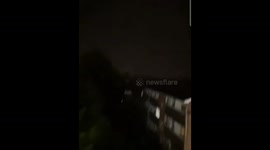 Lightning sets shed on fire in London on thr 18/05/22 extreme weather UK