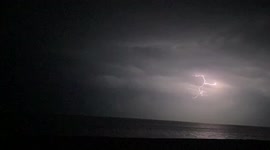Intense lightning seen off coast of Brighton as UK hit with thunderstorms