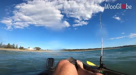 'Guy flipped out of his kayak after encountering a big wave 
'