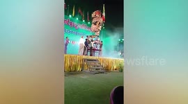 Elephant dance performers fall from 7ft-high platform during festival in Myanmar