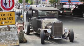 Vintage modded car spotted in the streets of Paris suburb, Chatillon. 19 may 2022