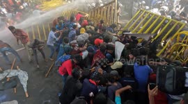 Tear gas fired at Sri Lankan university students who clashed with police demanding president's resignation