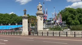 Queen's Platinum Jubilee preparations at Buckingham Palace, London, UK