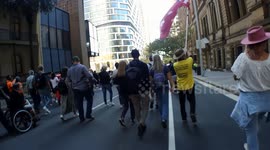 'Sack Them All' Freedom protestors In Sydney, Australia