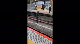 Japan: Man Trespasses Tracks At Shinjuku Station In Central Tokyo