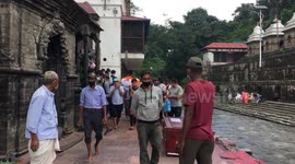 Cremation rites at the Pashupatinath Temple in Kathmandu, Nepal