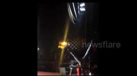 Man falls attempting circus balancing act