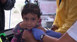 Syrian girl treated at Greek camp