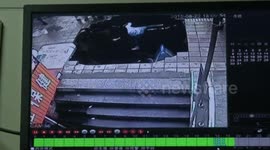 Four people fall into hole as it opens up in pavement