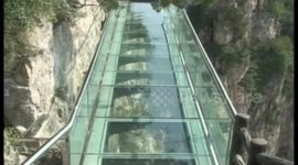See-through path clings to cliff in Henan