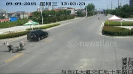BMW hits motorcycle