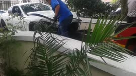 Maserati 'abandoned after crashing into university campus'
