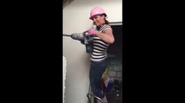 Girl power with some help from a Makita Breaker! Start of the Charlestown Public Conveniences conversion to a home in Cornwall