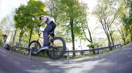 Man eventually nails BMX trick