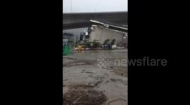 Typhoon blows over factory in China