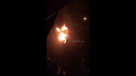 Car fire and explosion