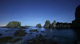 Moonlit Ballintoy Coastline Star Time Lapse (2)