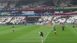 The Springboks warming UP