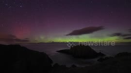 Aurora Time Lapse At Ballintoy N. Ireland - Oct 8th 2015