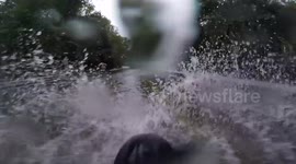 Riding a dirt bike around South Carolina floods