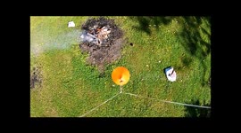 Putting out a fire with a drone