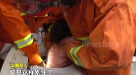 Girl gets stuck in washing machine in China