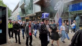 Protest's against vaccination of children still continue in Manchester,  England