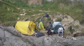 Cornish town divided after homeless people pitch tents on crumbling Newquay cliffs