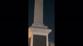 First visit to London, saw Trafalgar Square trashed by rowdy sports fans