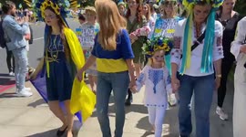 Ukraine war: Ukrainian singer Tina Karol marches with protesters in London, UK