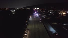 Aftermath of the multiple (5+) car crash pileup on the 60 freeway in Whittier, CA
