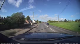 Dash cam near miss with van