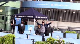 Noel Gallagher among jubilant Man City fans at Etihad after side win 4th Premier League title in 5 years