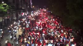 Chaos on the streets of Vietnam after the men's soccer team won the 31st SEA Games
