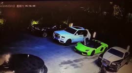 Man jumps on and kicks luxury cars after drinking in China