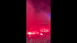 Thousands of fans used flares to celebrate the victory after the Vietnamese football team won the gold medal at Sea Games 31