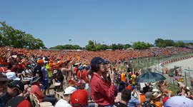 Max Verstappen supporters getting the party started before the Formula 1 Grand Prix in Barcelona