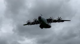 A400m Atlas doing practice approaches at Welshpool Airport Mid Wales