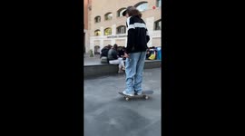 'Skateboarder goes flying after not seeing a 'cracky' obstacle in his way '