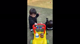 'Cute baby having a hard time using a walking aid *Never Give Up!*
'