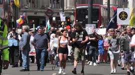Thousands march through Central London as part of the 'Worldwide Freedom Rally'