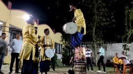A unique dhol dance blance in Indian wedding in Northern India